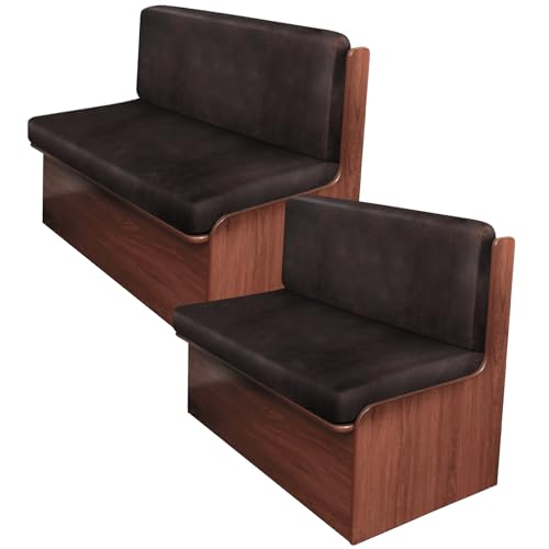 ANARACHON Leather Look RV Camper Dinette Cushion Covers, Washable RV Couch Cushion Covers Dinette Booth Seats Stretchable Camper Seat Covers (02 Chocolate, 2 Sets) - color: 02 Chocolate, size: 2 Sets