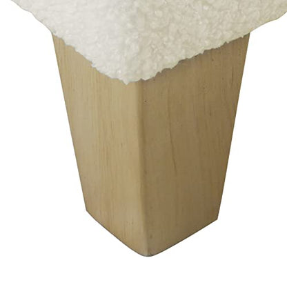 HomePop 42" Sherpa Storage Bench - Cream - color: Cream Sherpa