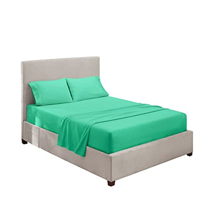 Hearth & Harbor Twin Size Sheets - 3 Piece Bed Sheet Set, Hotel Luxury Double Brushed Bed Sheets - Extra Soft Bedding Sheets & Pillowcases, Twin, Mint Green - color: Mint Green, size: Twin