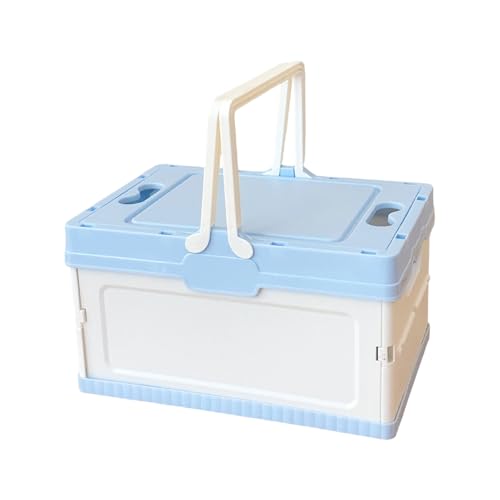 Folding Container with Lid for Camping Home Use Outdoor Gear Storage Organiser for Small Spaces Home Storage Organiser - color: Blue, size: S