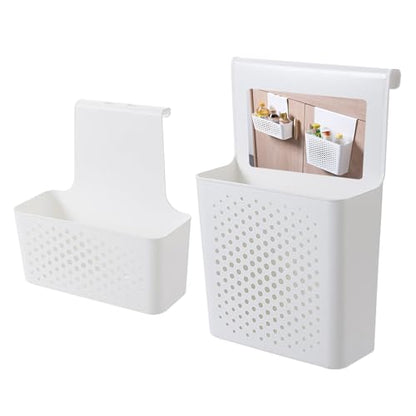 Kitchen cabinet door storage basket, no punching hook bracket hanging basket, 2pack