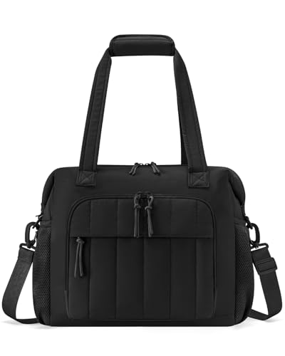 Puffer Cooler Bag 35 Cans Insulated Soft Cooler for Women Lightweight Ice Chest Leakproof & Portable Lunch Coolers for Picnic, Beach, Camping, Work, Travel, Trip - color: Black
