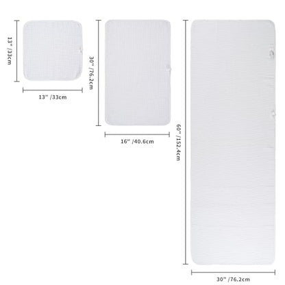 POLYTE 430 GSM Microfiber Quick Dry Lint Free Oversize Bath Towel Set, 6 Piece (Waffle Weave) - color: White,beige