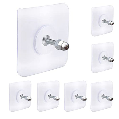 AIERSA Screw Free Sticker,Adhesive Hooks Heavy Duty,Wall Hooks for Hanging,Seamless Screws for Wall Mount,2 in 1 Reusable for Kitchen,Bathroom,Home,Office(7 Pcs, 16mm) - color: 7 packs