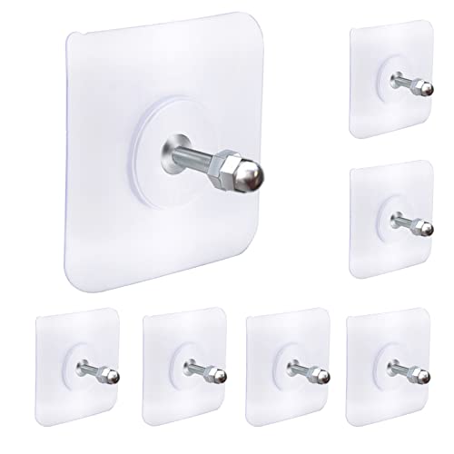 AIERSA Screw Free Sticker,Adhesive Hooks Heavy Duty,Wall Hooks for Hanging,Seamless Screws for Wall Mount,2 in 1 Reusable for Kitchen,Bathroom,Home,Office(7 Pcs, 16mm) - color: 7 packs