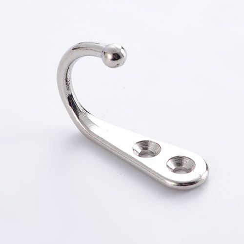 4 Pcs Wall Mounted Hooks for Bedroom,Bathroom,Kitchen,and Cabinet Hangers (with 8 Screws)-Silver - color: Silver