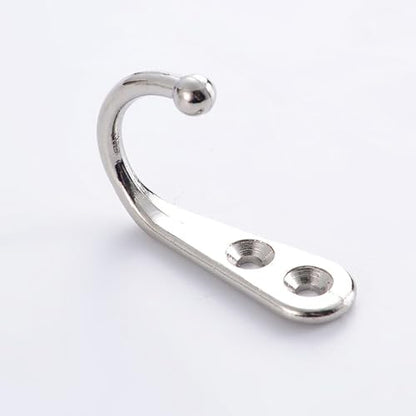 4 Pcs Wall Mounted Hooks for Bedroom,Bathroom,Kitchen,and Cabinet Hangers (with 8 Screws)-Silver - color: Silver