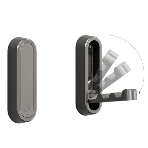 2PCS Foldable Wall Hooks, Flip Down Design with 40 lbs Heavy-Duty Capacity, Retractable Wall Hooks for Bathroom, Bedroom & Entryway Space Saving (Gray) - color: Gray, size: 2 Hooks