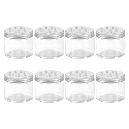 HARFINGTON 8 Pcs Empty Scent Beads Storage Container 5oz/150ml Air Freshener Tins Round Refillable Spice Containers Plastic Jars Sample for Travel Storage - size: 150ml