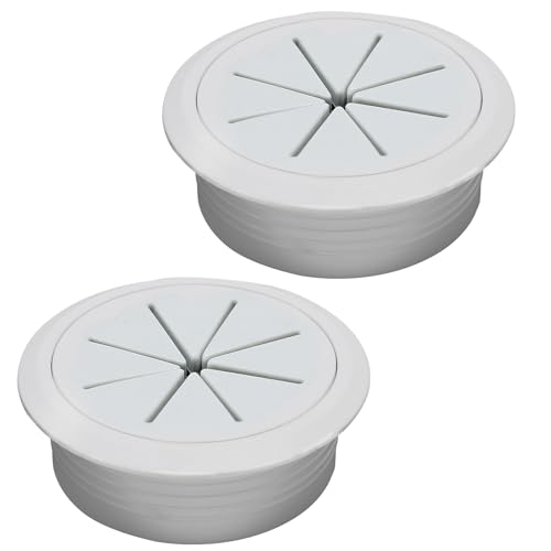 Desk Grommet 2-3/8" (60 mm), Desk Hole Cover for Cables Grey, Cable Grommet ABS Plastic, Desk Hole Grommet for Office and Home Table Cable, Detachable & Flexible Cable Cord Organizer-2 Pcs - size: 2-3/8"(60 mm)-2Pcs, style: Grey