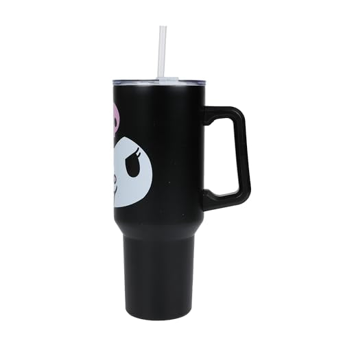 Bioworld Kuromi 40 Oz. Stainless Steel Tumbler With Leak-Proof Lid - color: Kuromi Face