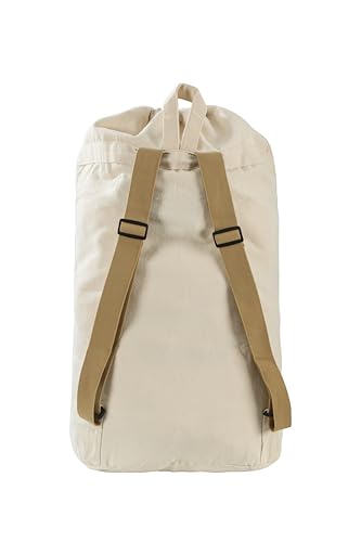 Canvas Laundry bag, Washable Laundry backpack, Adjustable Straps, Large Front Pocket, Drawstring Closure (BEIGE, X-Large) - color: BEIGE, size: X-Large