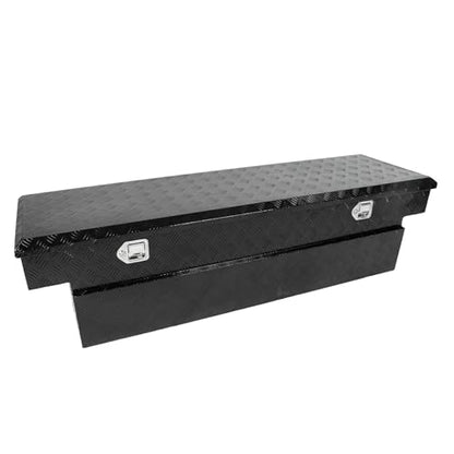 confote 71 Inch Heavy Duty Aluminum Stripes Plated Tool Box Pick Up Truck Bed RV Toolbox Waterproof Storage Organizer with Lock and Key,71"x 21"x 19"-Black