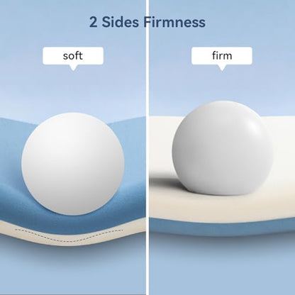 Memory Foam Thin Pillows for Sleeping,3.25'' Orthopedic Cervical Neck Pillow with Two-Sided Reversible Cover,Medium Firm Gusseted Gel Pillows for Back & Side Sleepers - size: 24*16*3.25’‘