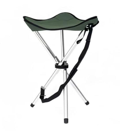 Folding Camping Stool,16.6" Folding Camping Chairs,Portable Tripod Seat,Outdoor Travel Tall Chair for Camping Walking Hunting Hiking Fishing Mountaineering Picnic Beach BBQ Garden Lawn(Pink) - color: Green