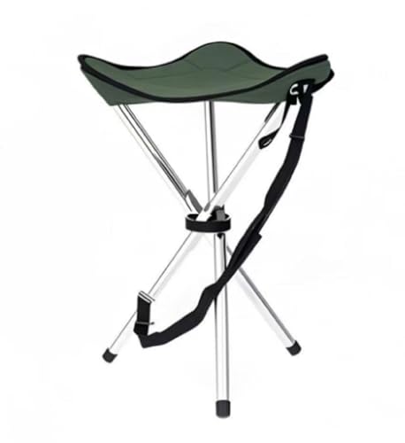 Folding Camping Stool,16.6" Folding Camping Chairs,Portable Tripod Seat,Outdoor Travel Tall Chair for Camping Walking Hunting Hiking Fishing Mountaineering Picnic Beach BBQ Garden Lawn(Pink) - color: Green