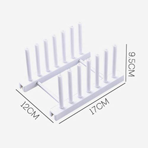 Rengue Dish Drying Rack, Stand, ABS Material, Space Saving, 17x12x9.5cm, Grey and White Dish Drying Rack, Removable Plate Draining Nan Kitchen (White) - color: White