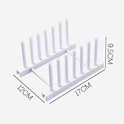 Rengue Dish Drying Rack, Stand, ABS Material, Space Saving, 17x12x9.5cm, Grey and White Dish Drying Rack, Removable Plate Draining Nan Kitchen (White) - color: White
