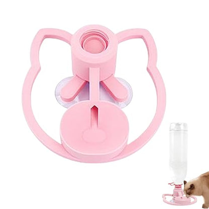 Cat Water Fountain Stand, Automatic Anti-Tipping Pet Supplies, Kitten Water Bottle Basin Stand, Pet Wa-TER Dispenser Station Stands for Puppy Kitten Breed Balcony - color: Pink