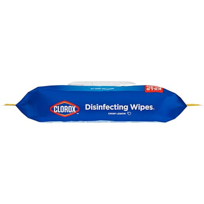 Clorox Disinfecting Cleaning Wipes Flex Pack, Bleach Free, Crisp Lemon, 75 Count (Pack May vary) - size: 75 Count (Pack of 1)