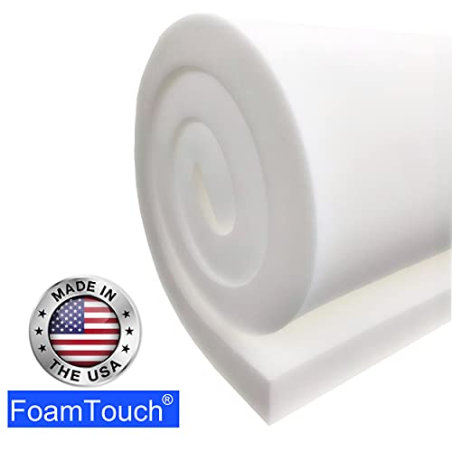 FoamTouch 6" x 24" x 84" Upholstery Foam Cushion High Density Standard (Seat Replacement, Upholstery Sheet, Foam Padding) - size: 6" x 24" x 84"