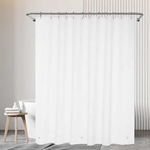 White Shower Curtain Liner 72 x 72 inch Plastic Shower Liner Washable Inside Shower Curtain Liner PEVA Shower Curtains for Bathroom with Magnets and Rustproof Metal Grommet Holes - color: Pure White, size: 72"W x 72"L (Pack of 1)