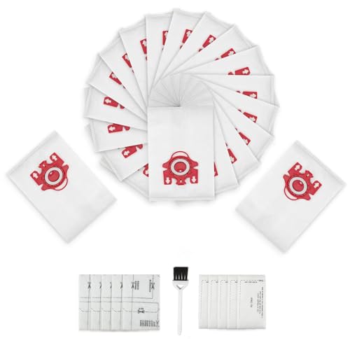 3D Airclean Dust Bags Replacement for Mie.le FJM Compact C2 Compact C1 Complete C1 S241 S290 S300i S500 S700 S4 S6 Series (Pack of 20) with 5 Motor Protection Filters 5 Air.Clean Filters - size: 20 PACK