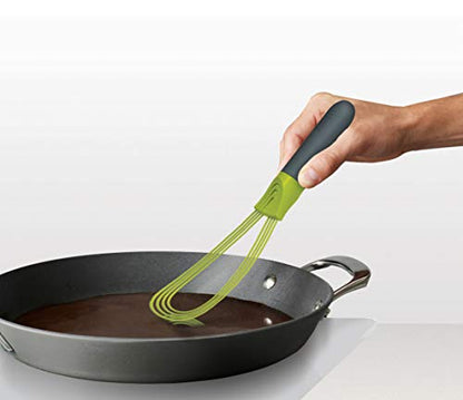 Joseph Joseph Twist Whisk 2-In-1 Collapsible Balloon and Flat Whisk Silicone Coated Steel Wire, Gray/Green (Pack of 2) - color: Gray/Green (Pack of 2)