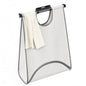 STORAGE MANIAC Wall Mount Laundry Hamper, 90L Hanging Laundry Bag with Bottom Zipper Opening, Space-Saving Dirty Clothes Hamper with Mounting Hardware for College, Dorm, RV, White