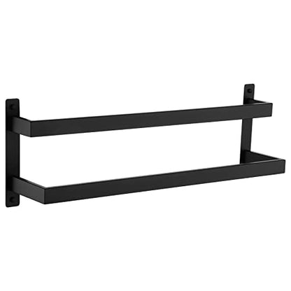 KOKOSIRI Towel Bars Black Bath Towel Holders 20 Inches Bathroom 2-Tiers Ladder Towel Rails Wall Mounted Towels Shelves Rack Stainless Steel, B5008BK-L20 - color: Matte Black, size: 20-Inch