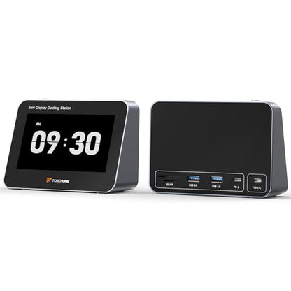 Tobenone 5" FHD 1080P Mini Monitor for PC with USB-C Hub, 100W PD, 4 USB Ports, SD/Micro SD, Portable Monitor for Digital Photo Frame, Desktop Clock, Second Screen, Home&Office