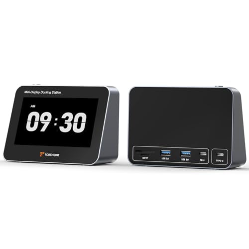 Tobenone 5" FHD 1080P Mini Monitor for PC with USB-C Hub, 100W PD, 4 USB Ports, SD/Micro SD, Portable Monitor for Digital Photo Frame, Desktop Clock, Second Screen, Home&Office