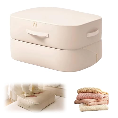 2026 New 3-Layer Ultra Space Saving Self Compression Organizer, Multifunctional Comforter Storage Bag for Comforters, Clothes, Blankets, Home Organization Must Haves (Beige, Large) - color: Beige, size: Large