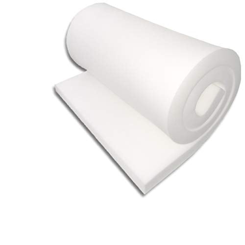 FoamTouch Upholstery Foam Cushion High Density 2 Height x 24 Width x 84 Length Made in USA, White - size: 2" x 24" x 84"