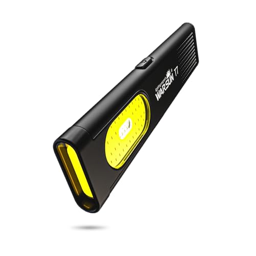WARSUN T7 Flat Rechargeable Flashlight, Slim Pocket LED EDC Light with Clip and Magnetic Base, Small Thin Handheld Flashlight for Night Walking, Emergency, Car Repair, USB C Charging - color: Black-1Pcs