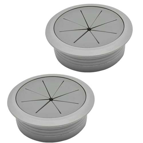 Desk Grommet 2-3/8" (60 mm), Desk Hole Cover for Cables Dark Grey, Cable Grommet ABS Plastic, Desk Hole Grommet for Office and Home Table Cable, Detachable & Flexible Cable Cord Organizer-2 Pcs - size: 2-3/8"(60 mm)-2Pcs, style: Dark Grey