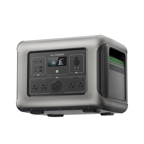 ALLPOWERS R2500 V2 Portable Power Station 1920Wh, 2500W (Peak 5000W) Solar Generator with LiFePO4 Battery, 1-Hour Fast Charging, MPPT 1000W Max,UPS <15ms for Home Backup, RV and Outdoor Camping
