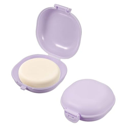 uxcell 2 Pcs Travel Soap Case, Portable Travel Soap Box Waterproof Holder Case, Airtight Dish Container with Lid for Shower Bathroom Outdoor Home Gym Hiking (Round, Purple) - color: Purple