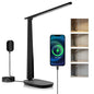 Honeywell HWT-H2 LED Desk Lamp for Home Office, CRI94 Full Spectrum Eye-Caring Light, Dimmable Table Lamp with USB-A & USB-C Charging Ports, Foldable Touch Control Reading Lamp, Black - color: Black