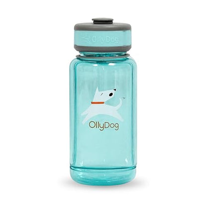 OllyDog OllyBottle Tritan Water Bottle with Detachable Dog Bowl | BPA Free Leakproof | 20oz | Share Water with Your Dog | Hiking Travel Camping (600ML, Aqua Blue) - color: Aqua Blue, size: 600ML