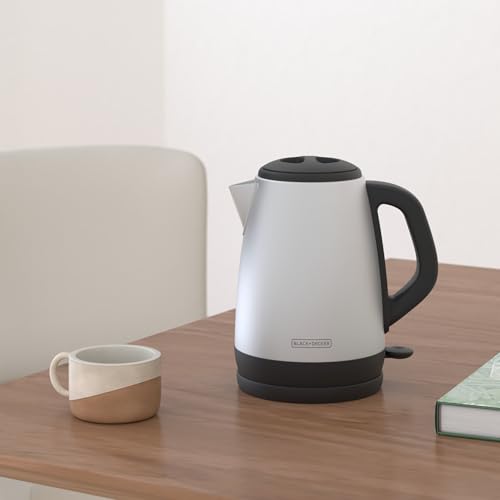 BLACK+DECKER 1.7L Cordless Electric Kettle, KE1700SD, Rapid Boil, Auto Shutoff, Stainless Steel - size: 1.8 Quarts