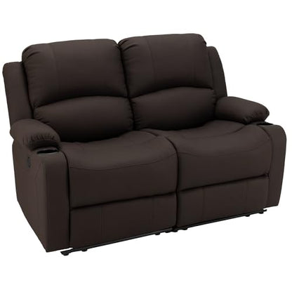 Camper Comfort 58" Wall Hugger Reclining RV Theater Seats | Double Recliner RV Sofa | RV Couch | Wall Hugger Recliner | RV Theater Seating | RV Furniture (Manual, Chocolate) - color: Chocolate, style: Manual