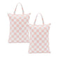 Ohocut Pink Checkered 2 Pcs Large Travel Laundry Bags for Dirty Clothes, Aesthetic Trendy Waterproof Washable Laundry Bag with Handle for Girls Women, Travel, Gym, Swimming Pool - color: Pink