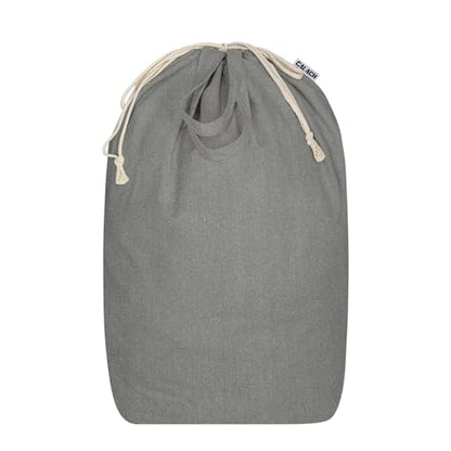 Canvas Laundry Bags with Handles & Square Base 13.8"Wx13.8"Dx27.6"H, Large Heavy Duty Laundry Hamper Bag, College Dorm Washable Drawstring Canvas Dirty Clothes Sack (Gray) - color: Gray | Square Base, size: 13.8"Wx13.8"Depthx27.6"H