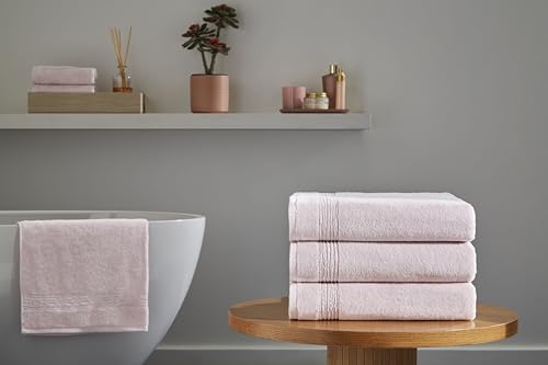 Ozdilek 4-Piece Bath Towels, 27x54, 100% Turkish Cotton, Luxury Quick Dry, Extra Large, Fade-Resistant, Eco-Friendly, Spa Towel, Comfortable (Mauve Pink) - color: Mauve Pink