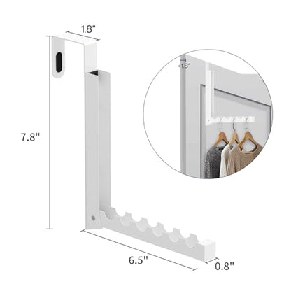 Inntop Over The Door Hanger Hooks for Clothes, Over The Door Clothes Drying Rack for Laundry, Heavy Duty Metal Foldable Portable Clothing Hanging Rack (2 Pack)