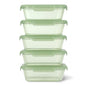 Ello Snap & Nest 10-Piece 4.5 Cup Plastic Meal Prep Set, Reusable Food Containers for Healthy Eating, Freezer, Dishwasher Safe, Sage - color: Sage, size: Meal Prep