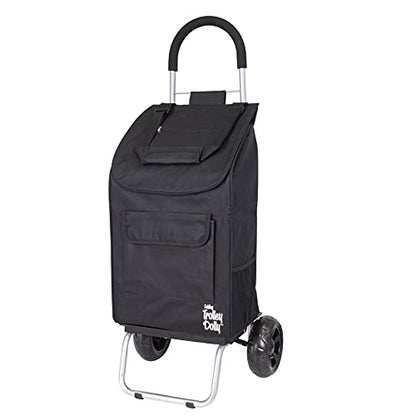 dbest products Trolley Dolly Black Foldable Shopping cart for Groceries with Wheels and Removable Bag and Rolling Personal Handtruck Standard - color: Black, style: Cart
