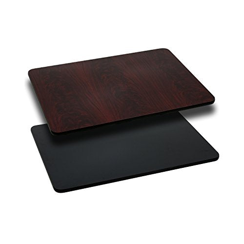 Flash Furniture Glenbrook 24'' x 42'' Rectangular Table Top with Black or Mahogany Reversible Laminate Top (Pack of 1) - color: Black/Mahogany, size: 24" x 42" Rectangular