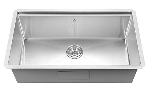 STARSTAR Workstation Ledge Undermount Single Bowl 304 Stainless Steel Kitchen Sink, With Grid, Colander, Cutting Board (30 x 19) - size: 30 x 19
